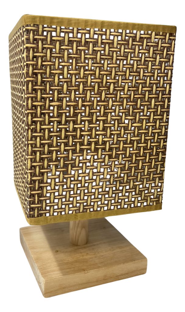 Lampara Portátil Mesa De Luz Estilo Japonesa Base Madera