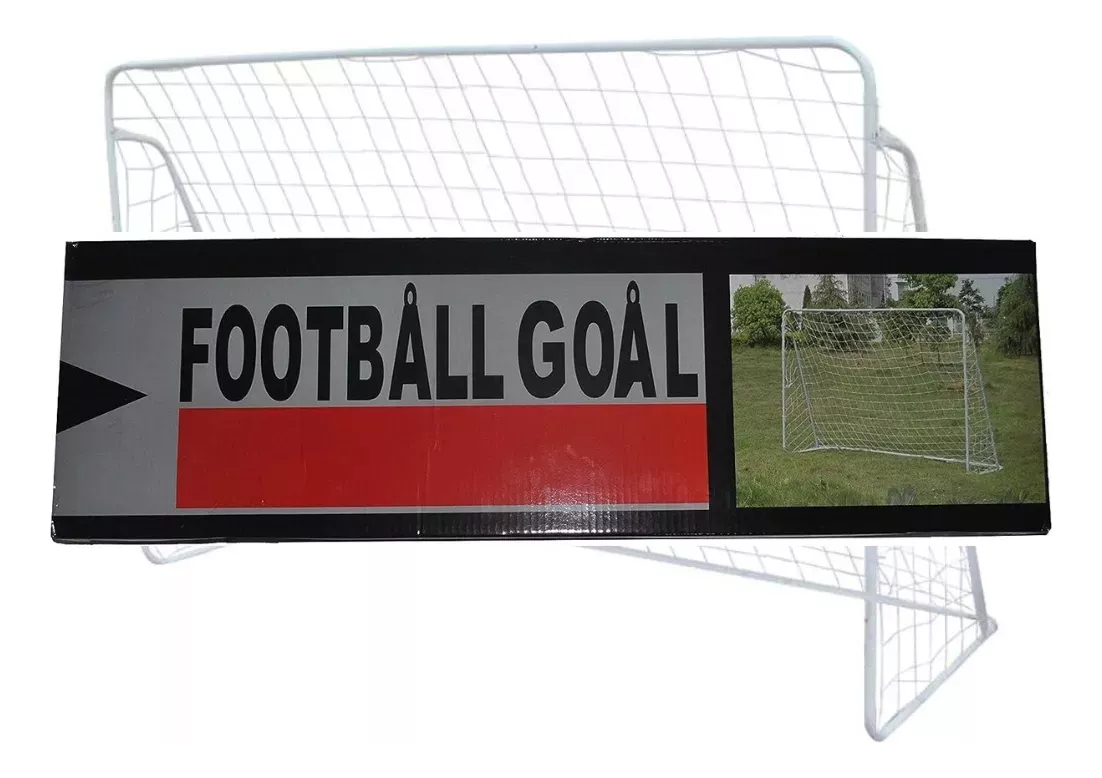 Arco De Futbol Metal Con Red Adulto Y Niños 213 X 150 Cm Blanco: imagen 2