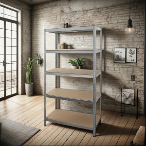 Estanteria Metalica Con Estantes Mdf Industrial 2 Unidades