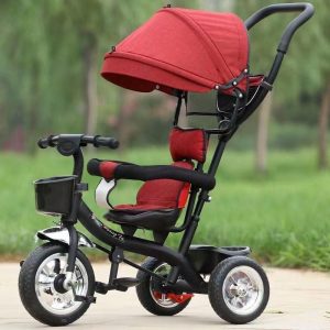 Coche Triciclo Guía Para Niños Con Capota Armado Calidad: imagen 6