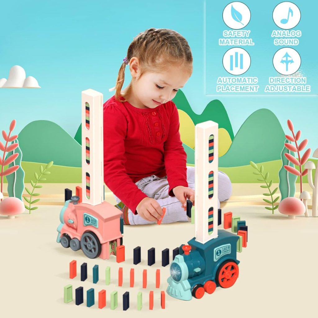 Tren Juguete Didáctico Niños Con Música Y Piezas Dominó