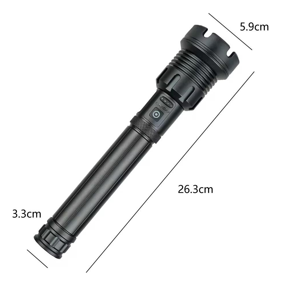 Linterna De Mano De Aluminio Negra Recargargable Usb: imagen 5