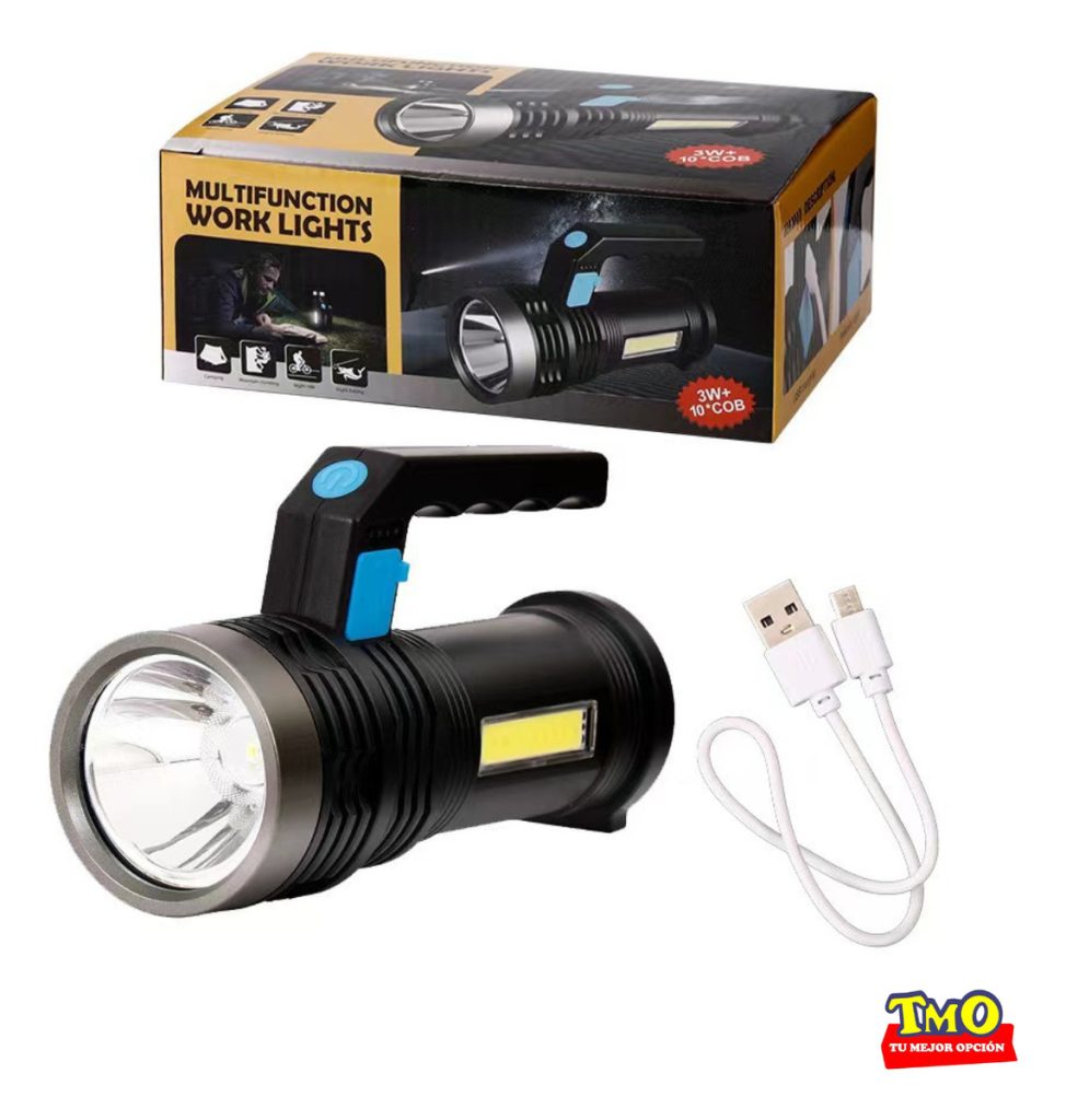 Linterna Recargable Usb Potente Reflector Led De Mano