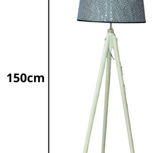 Lámpara De Pie Nórdica De Madera Trípode Con Pantalla: imagen 4