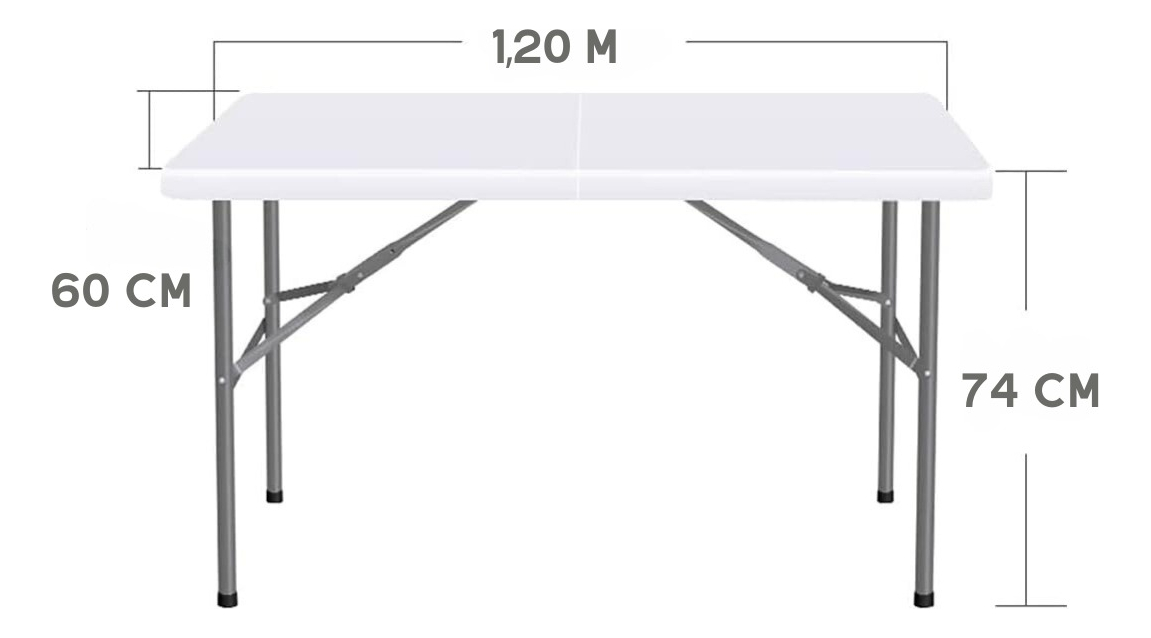 Mesa Plegable 1.20m Jardín Exterior Interior Tipo Valija - Imagen 2