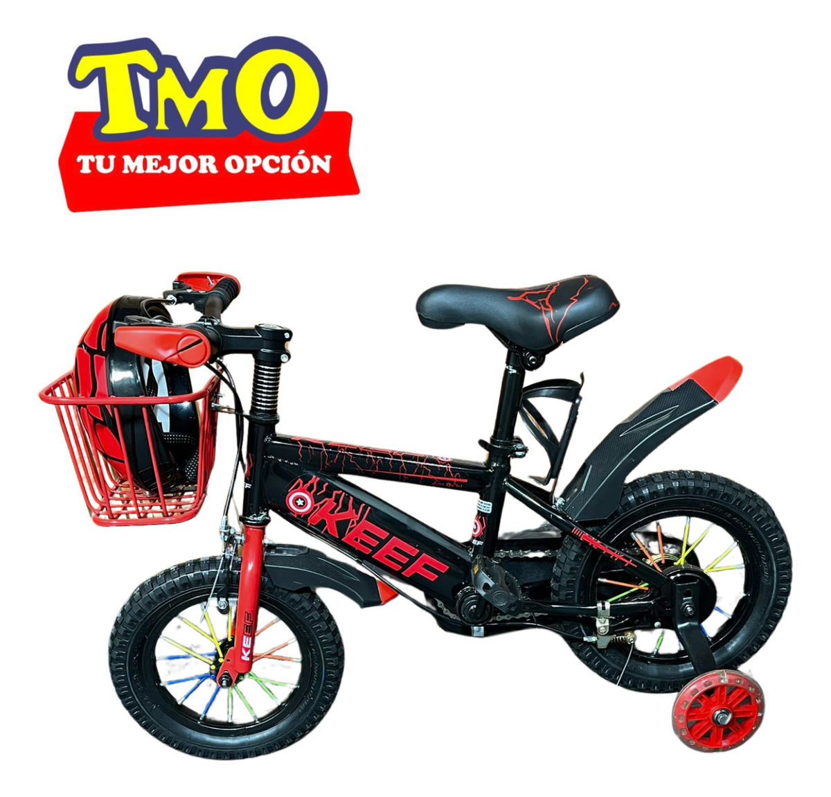 Bicicleta Infantil Rodado 12 Rueditas Canasto Luces Rueditas - Imagen 3