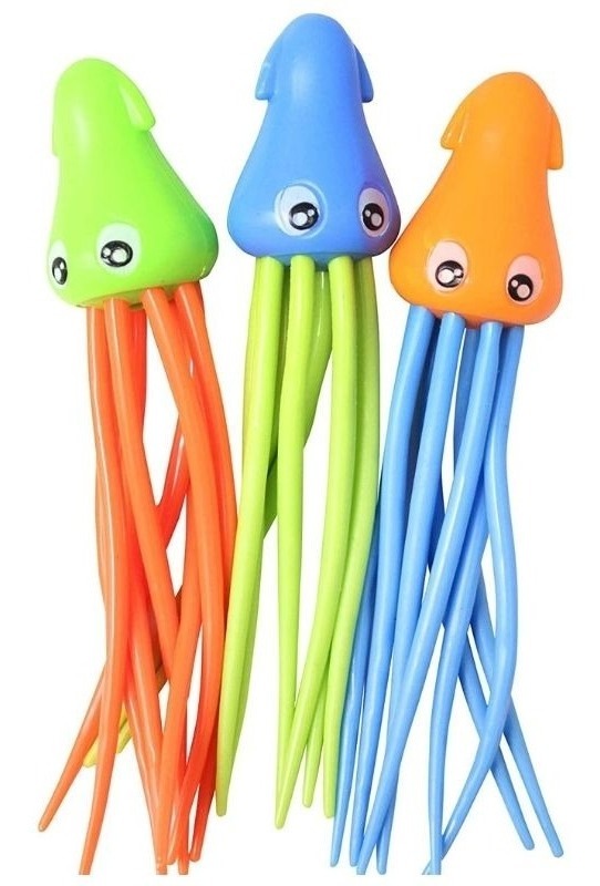 Juego Piscina Palos De Buceo Diseño Calamares Pack X 3