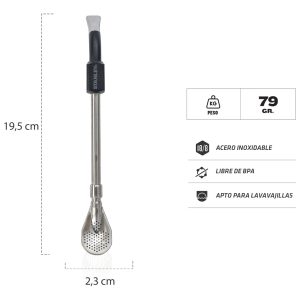 Bombilla Para Mate Stanley Spoon Acero Inoxidable Color Negro: imagen 4