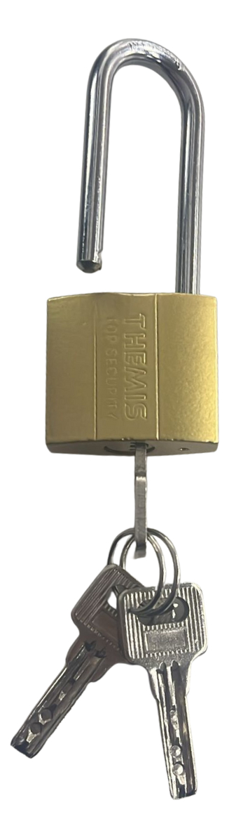Candado De Bronce Largo 32mm Más 3 Llaves
