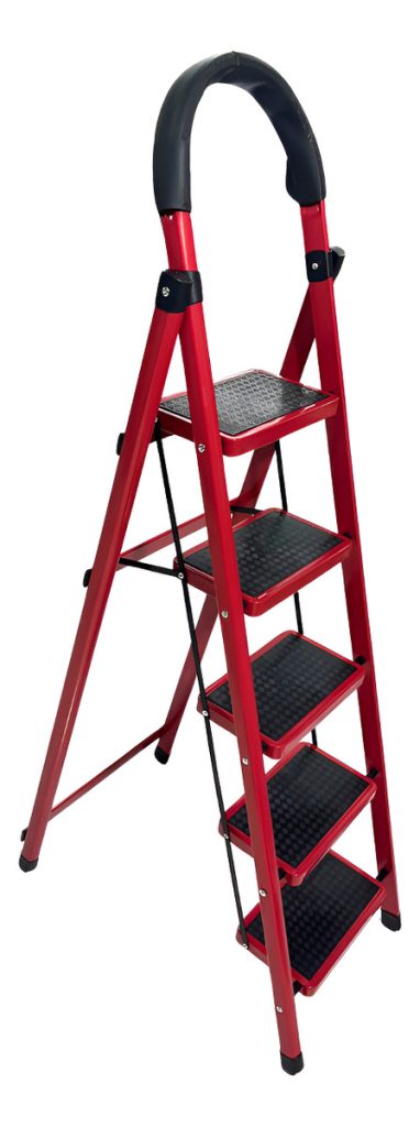Escalera Plegable 5 Escalones Antideslizante Acero Calidad