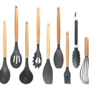 Set Menage Utensilios De Cocina Silicona Y Madera 12 Pzas: imagen 4