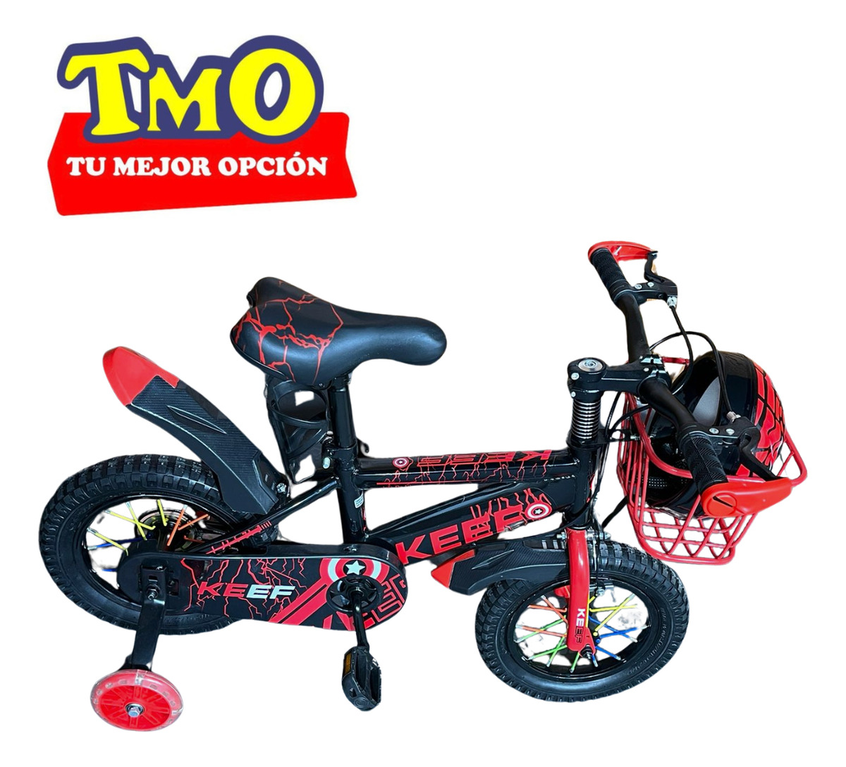 Bicicleta Infantil Rodado 12 Rueditas Canasto Luces Rueditas - Imagen 4