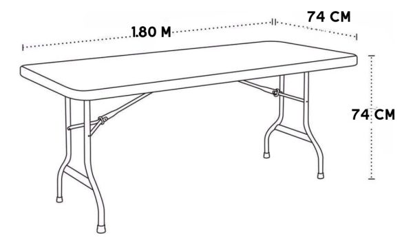 Mesa Plegable 1,80m Tipo Valija Exterior Interior Calidad