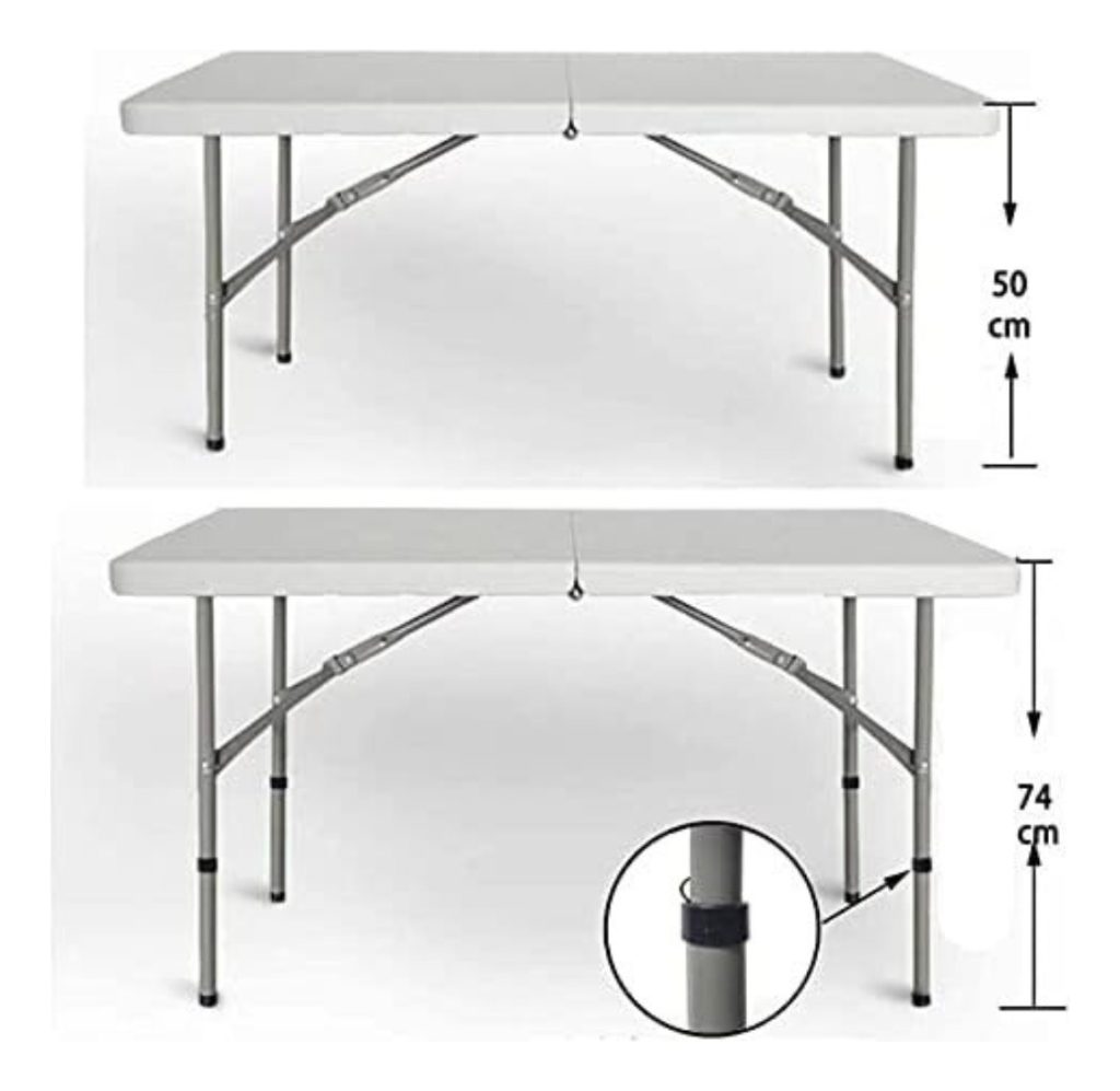 Mesa Plegable 1.20m Jardín Exterior Interior Tipo Valija