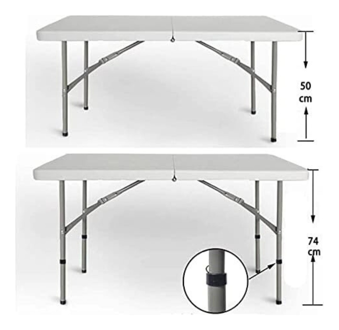 Mesa Plegable 1.20m Jardín Exterior Interior Tipo Valija - Imagen 3