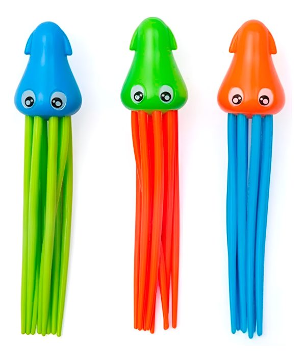 Juego Piscina Palos De Buceo Diseño Calamares Pack X 3