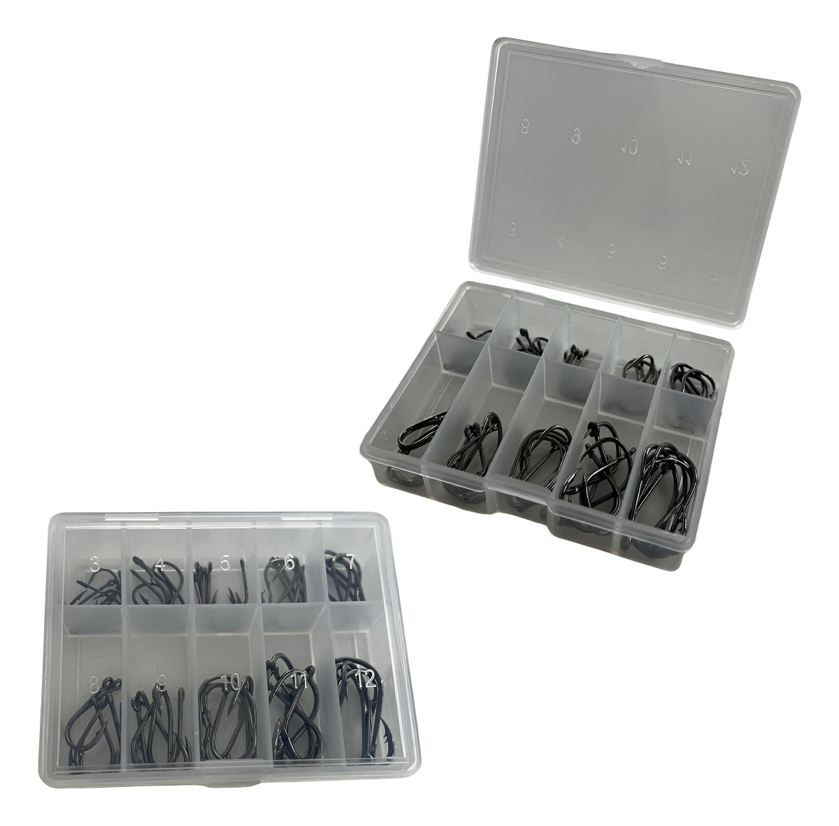 Set Anzuelos 10 Tamaños Variados Pesca 60pcs: imagen 1