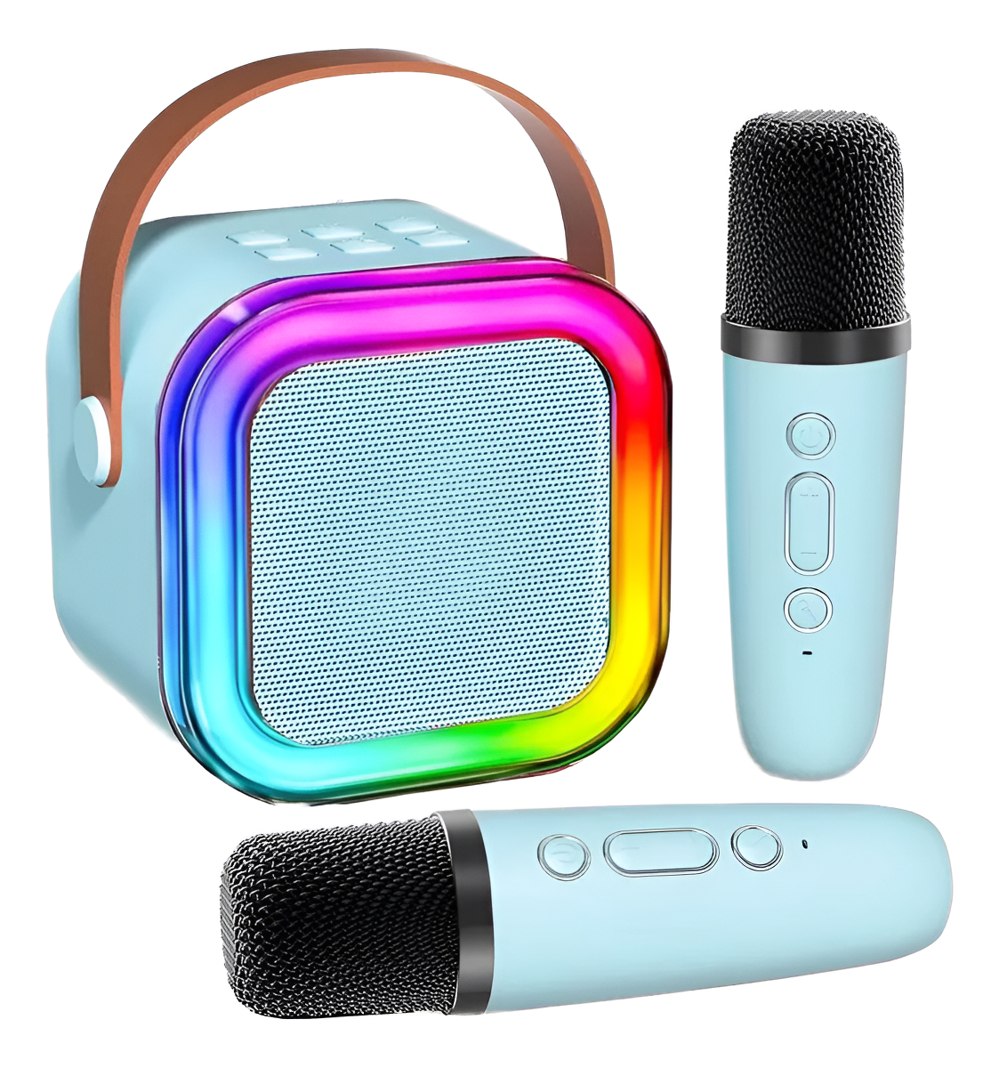 Parlante Con Micrófono Karaoke Niño Adulto Luz Led: imagen 1