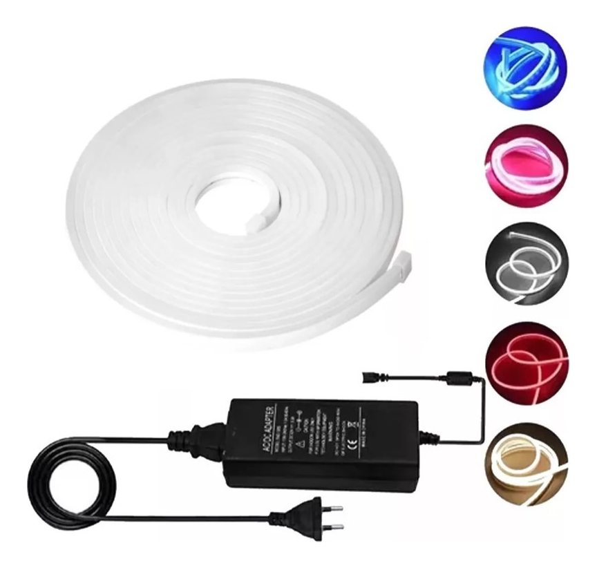 Cinta Neón Flexible Luz Led Impermeable Ip65 12v 2835 5mts