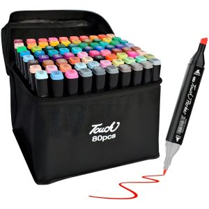 Kit De Marcadores Doble Punta Rotulador De 80pcs