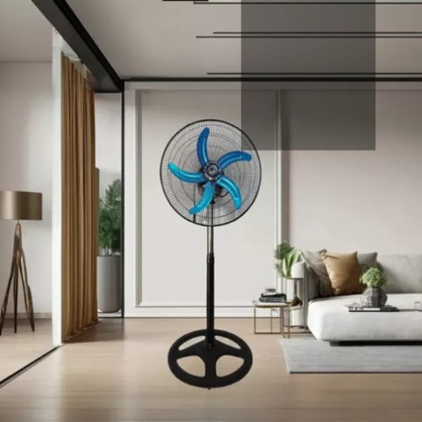 2 Ventiladores De Pie 55w Industrial 3 Velocidades 5 Aspas.