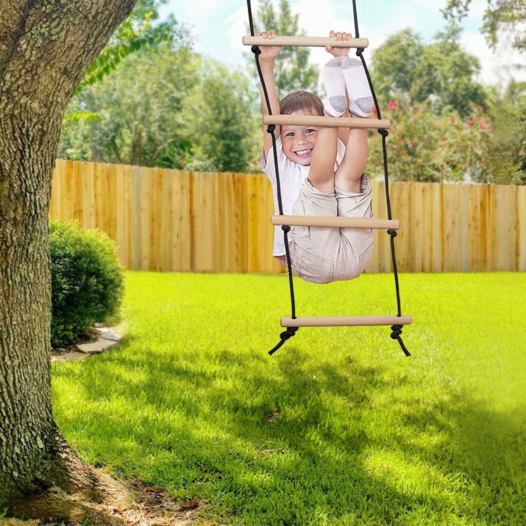 Escalera Niños De Cuerda De Madera Para Arboles Infantil