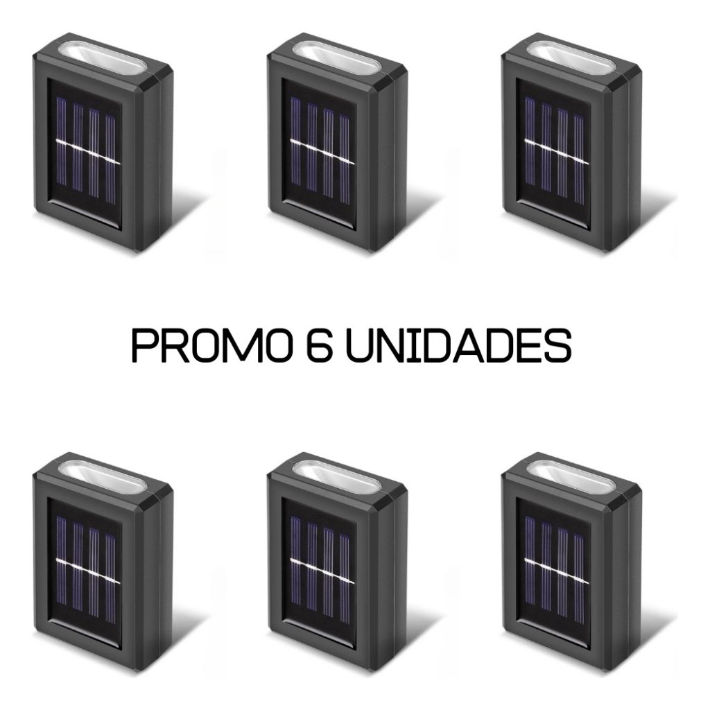 Promo 6 Focos Farol Solar Led Aplique Decoración Fotocélula
