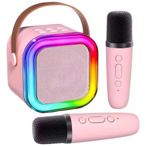 Parlante Con Micrófono Karaoke Niño Adulto Luz Led: imagen 5