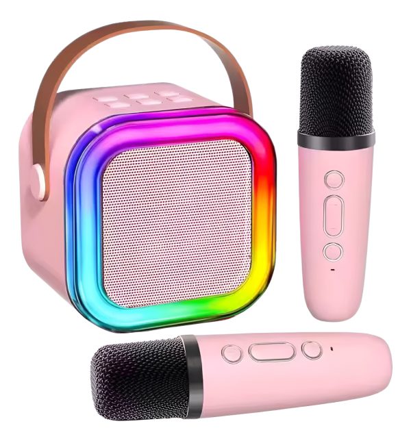 Parlante Con Micrófono Karaoke Niño Adulto Luz Led
