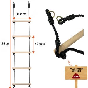 Escalera Niños De Cuerda De Madera Para Arboles Infantil: imagen 3