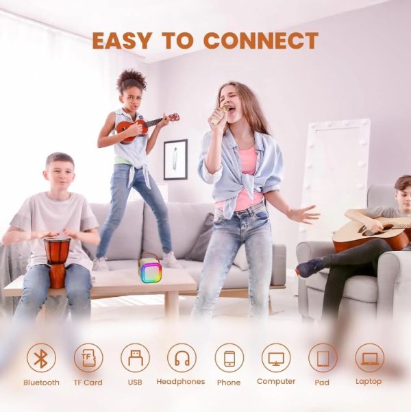 Parlante Con Micrófono Karaoke Niño Adulto Luz Led