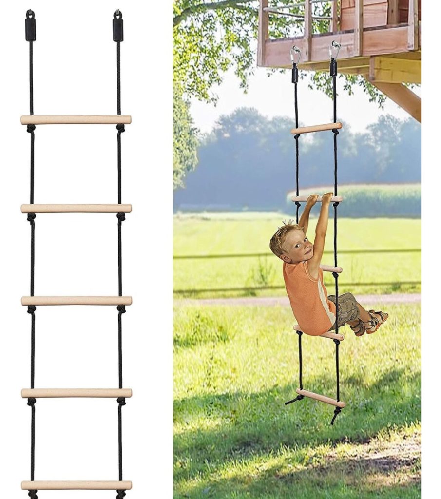 Escalera Niños De Cuerda De Madera Para Arboles Infantil