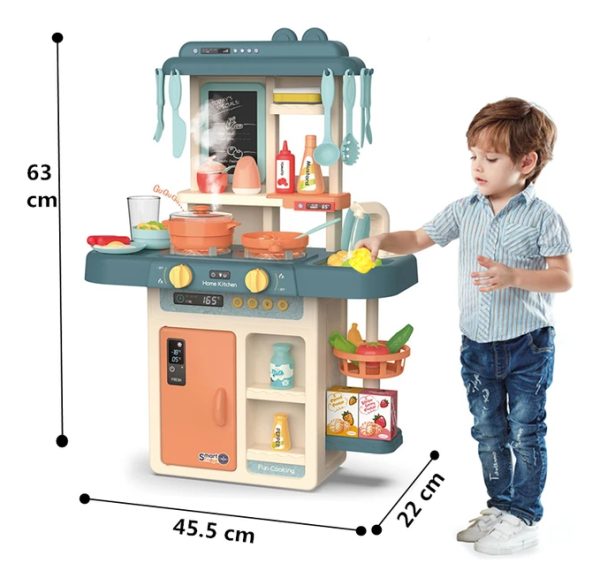 Juego Cocina Infantil Sonido Luz Canilla Agua 36 Accesorios