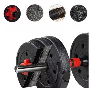 Set 2 Mancuernas + Barra 3 En 1 Total 10kg Disco Pvc Calidad: imagen 3