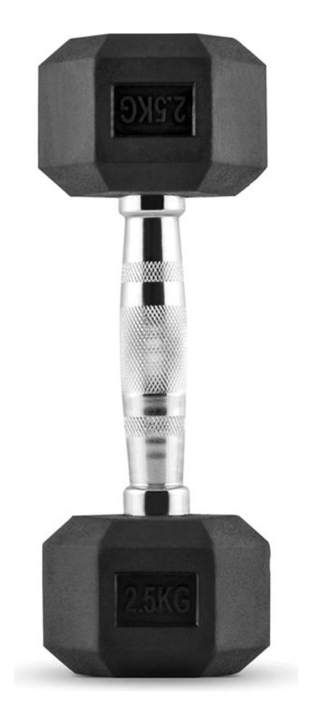 Mancuerna Hexagonal Fija De 2,5 Kg - Pesa Pesas Color Negro