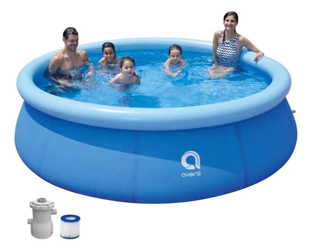 Piscina Gomón Inflable 3,60m X 76cm 5377 L Con Bomba Avenli