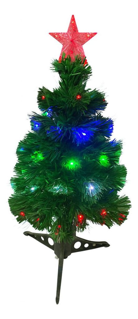 Árbol De Navidad Incluye Luces Colores Y Estrella 60cm