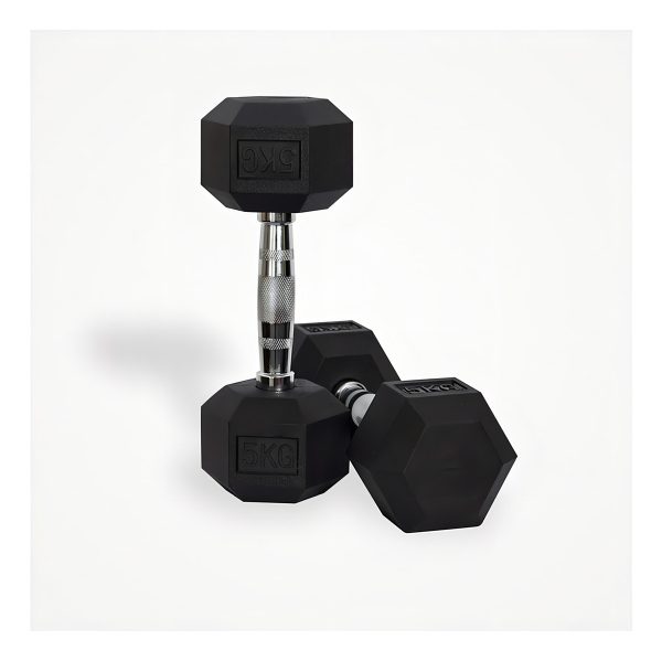 Mancuerna Hexagonal Fija De 2,5 Kg - Pesa Pesas Color Negro