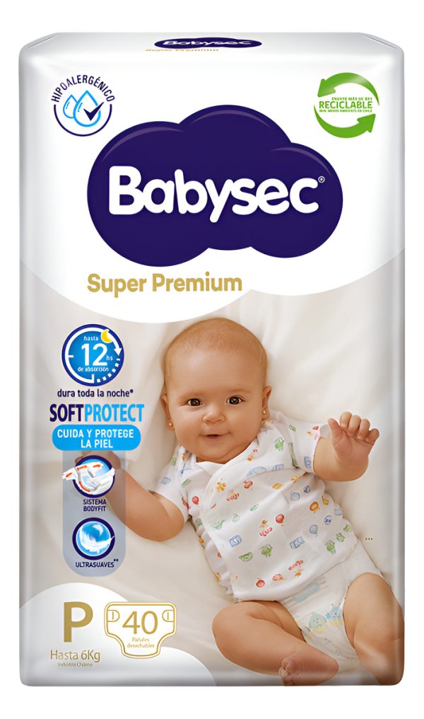 Pañales Babysec Super Premium Sin Género P X 40 Unidades Pequeño (p)