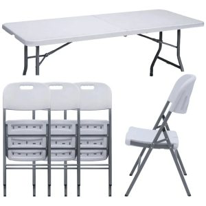 Juego De Jardín Exterior Mesa Plegable 1.80 Mts + 4 Sillas: imagen 2