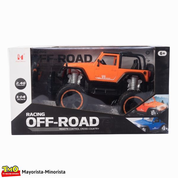 Auto A Bateria Jeep Todo Terreno 4x4 Control Luz Naranja