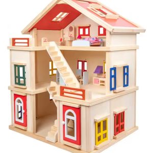 Casita De Muñecas Madera Muñecas Tres Capas Infantil: imagen 1
