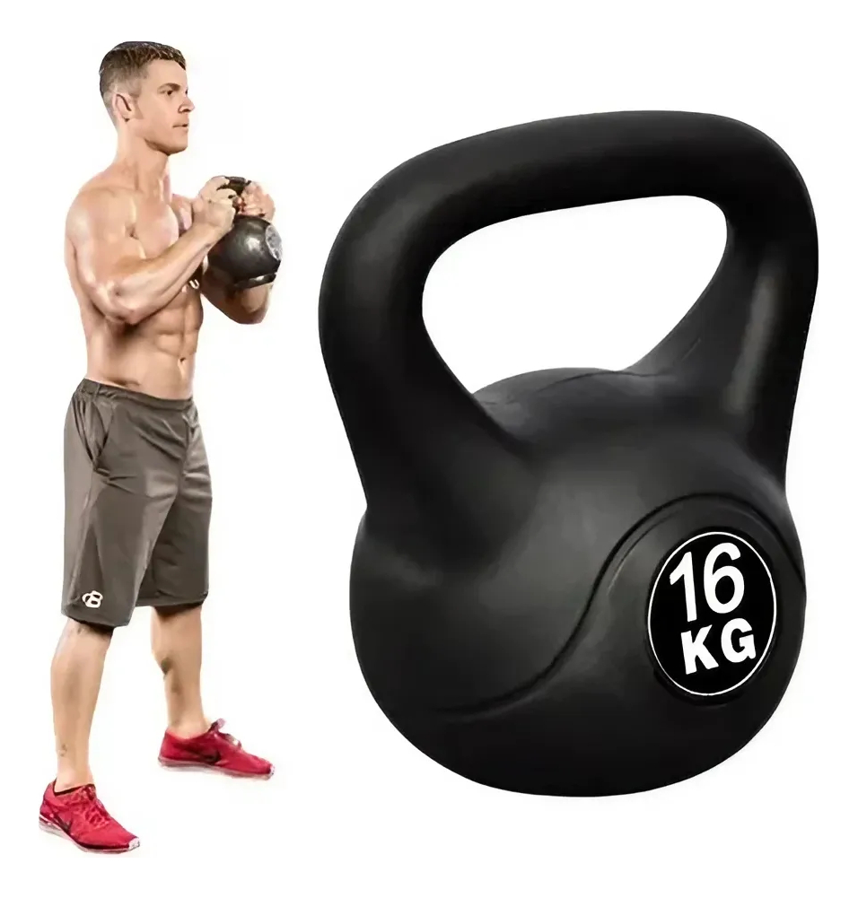 Pesa Rusa 16kg Mancuerna Recubierta Gym Musculacion Calidad - Imagen 2