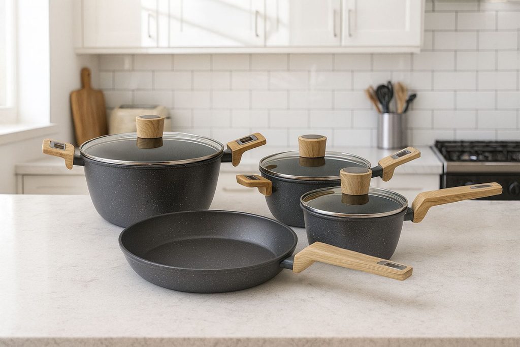 Juego De Bateria De Cocina 7 Piezas Set De Ollas Calidad