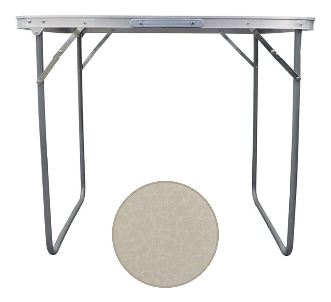 Mesa Jardín Exterior Plegable Aluminio Tipo Valija 70 X 60