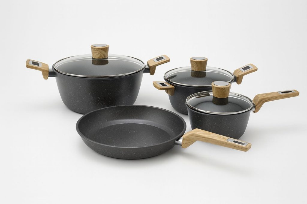 Juego De Bateria De Cocina 7 Piezas Set De Ollas Calidad