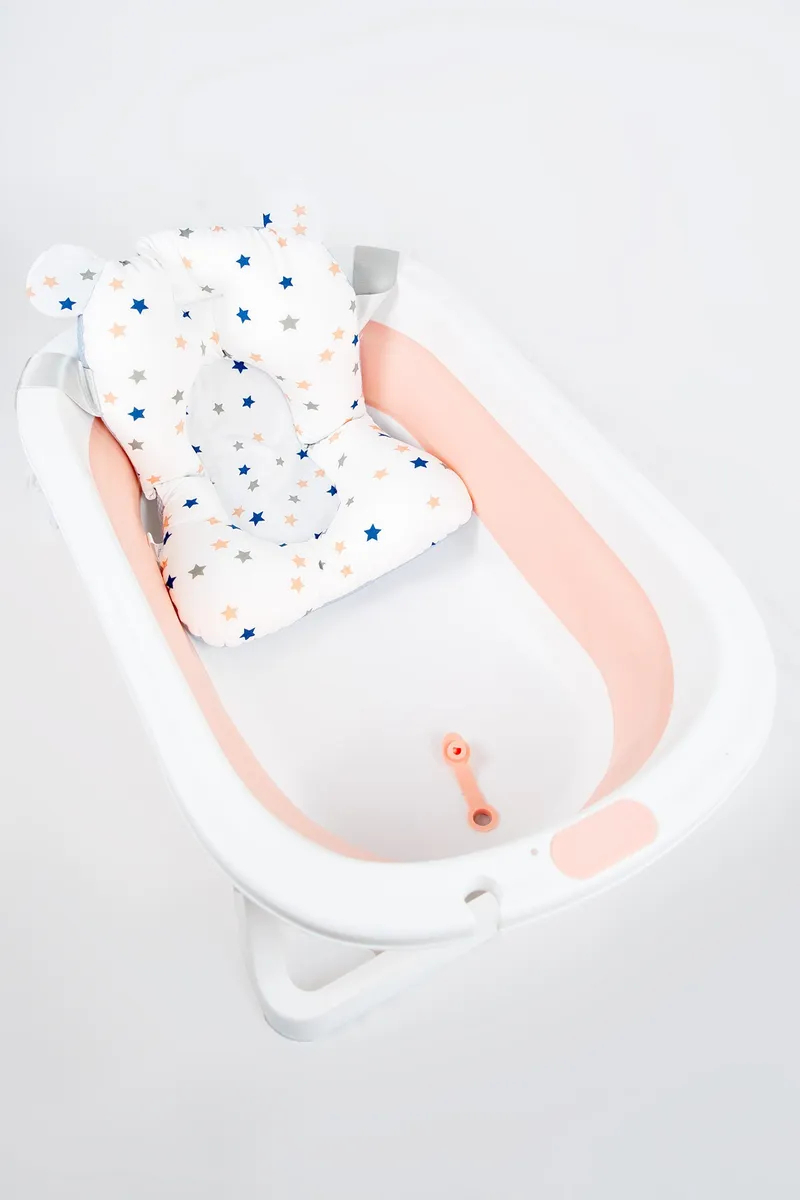 Baño Bañito Plegable Bebés Con Colchón Splash Calidad Rosa Liso: imagen 1