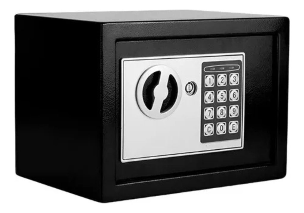 Caja Fuerte Electrónica De Seguridad Codigo Digital Y Llave Negro