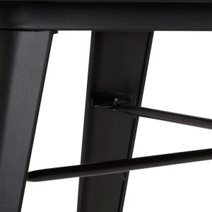 Mesa Comedor Tolix Madera Metal 70x70cm Diseño Industrial Marrón Oscuro Negro: imagen 3