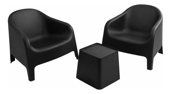 Juego De Jardin Set De 2 Sillones Skarpo Mas Mesa Ratona
